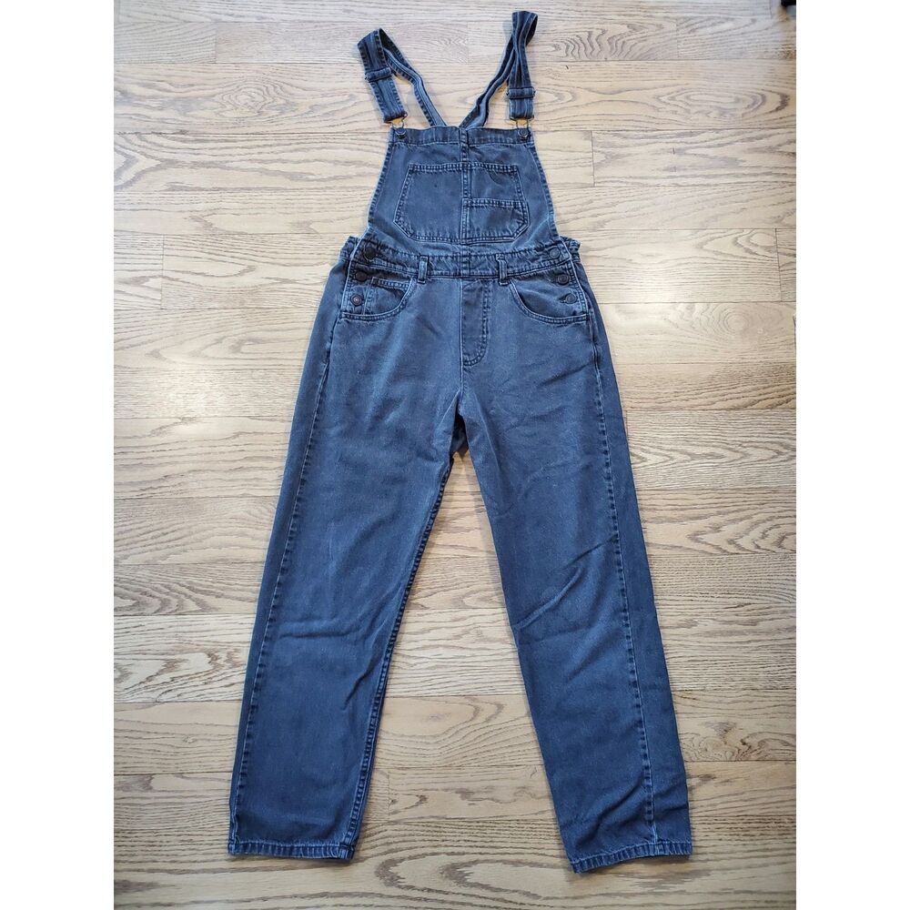 We the Free Womens XS Overall Black Denim Jean Bib Adjustable Straps GUC
